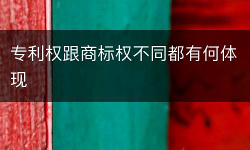 专利权跟商标权不同都有何体现