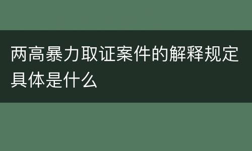 两高暴力取证案件的解释规定具体是什么