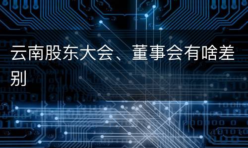 云南股东大会、董事会有啥差别