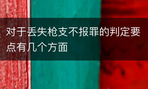 对于丢失枪支不报罪的判定要点有几个方面