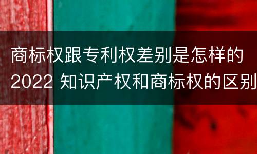 商标权跟专利权差别是怎样的2022 知识产权和商标权的区别
