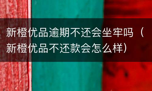 新橙优品逾期不还会坐牢吗（新橙优品不还款会怎么样）