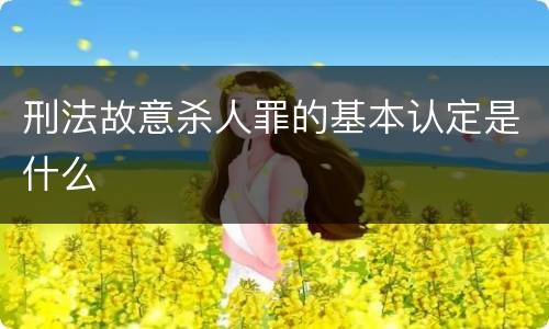 刑法故意杀人罪的基本认定是什么