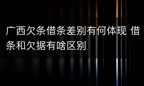 广西欠条借条差别有何体现 借条和欠据有啥区别