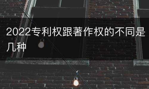 2022专利权跟著作权的不同是几种