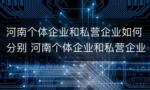河南个体企业和私营企业如何分别 河南个体企业和私营企业如何分别纳税