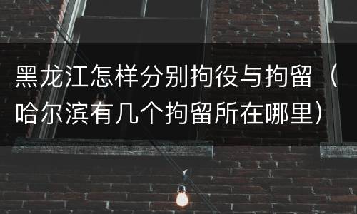 黑龙江怎样分别拘役与拘留（哈尔滨有几个拘留所在哪里）