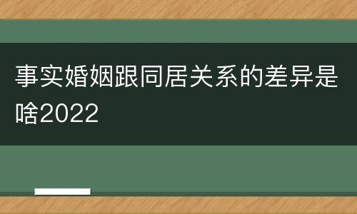 事实婚姻跟同居关系的差异是啥2022