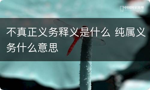 不真正义务释义是什么 纯属义务什么意思