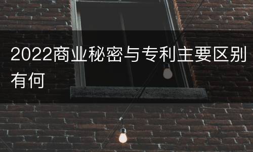 2022商业秘密与专利主要区别有何