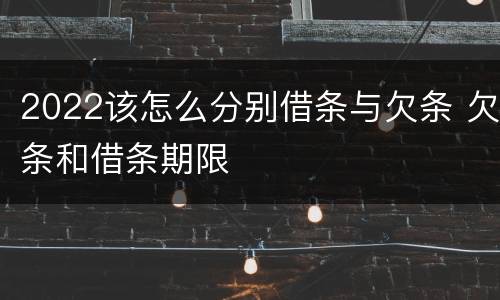2022该怎么分别借条与欠条 欠条和借条期限