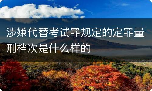 涉嫌代替考试罪规定的定罪量刑档次是什么样的