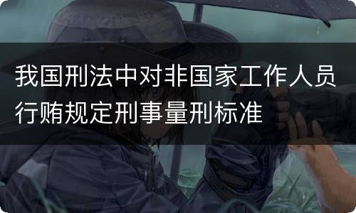 我国刑法中对非国家工作人员行贿规定刑事量刑标准