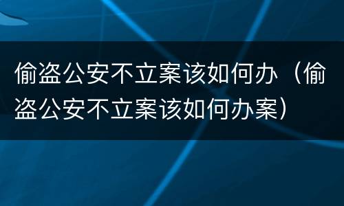 偷盗公安不立案该如何办（偷盗公安不立案该如何办案）