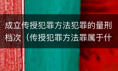 成立传授犯罪方法犯罪的量刑档次（传授犯罪方法罪属于什么犯罪类型）