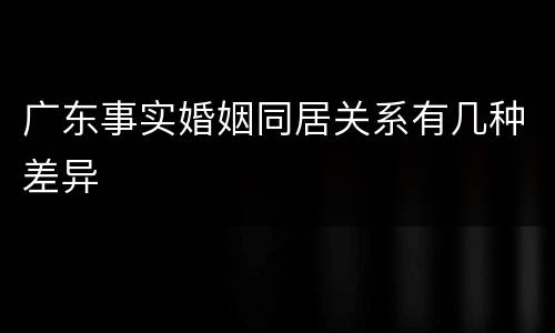 广东事实婚姻同居关系有几种差异