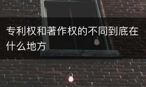 专利权和著作权的不同到底在什么地方