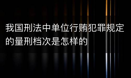 我国刑法中单位行贿犯罪规定的量刑档次是怎样的