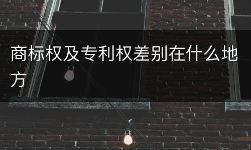 商标权及专利权差别在什么地方