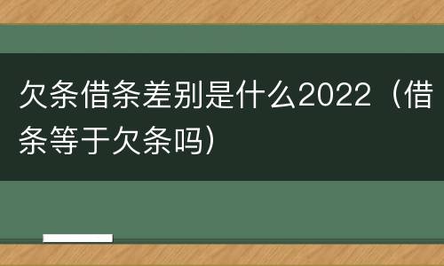 欠条借条差别是什么2022（借条等于欠条吗）