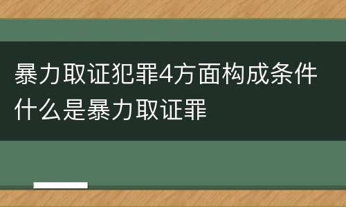 暴力取证犯罪4方面构成条件 什么是暴力取证罪