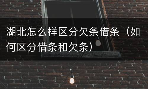 湖北怎么样区分欠条借条（如何区分借条和欠条）