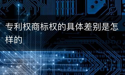 专利权商标权的具体差别是怎样的