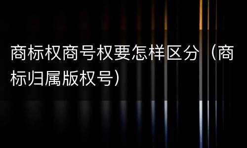 商标权商号权要怎样区分（商标归属版权号）