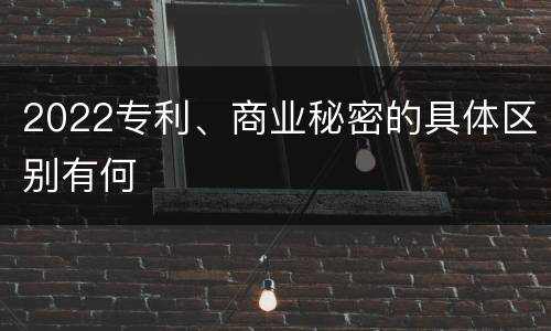 2022专利、商业秘密的具体区别有何