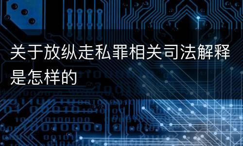 关于放纵走私罪相关司法解释是怎样的