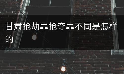 甘肃抢劫罪抢夺罪不同是怎样的
