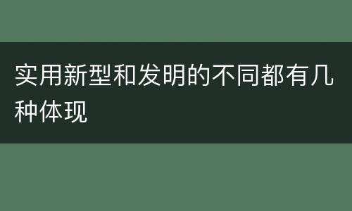 实用新型和发明的不同都有几种体现