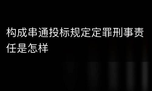 构成串通投标规定定罪刑事责任是怎样