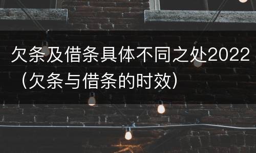 欠条及借条具体不同之处2022（欠条与借条的时效）