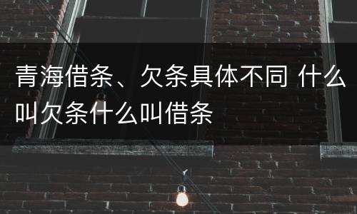 青海借条、欠条具体不同 什么叫欠条什么叫借条