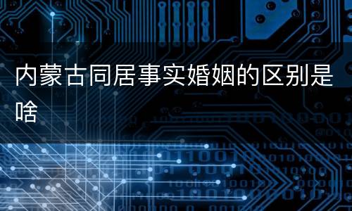 内蒙古同居事实婚姻的区别是啥