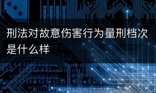 刑法对故意伤害行为量刑档次是什么样