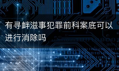 有寻衅滋事犯罪前科案底可以进行消除吗