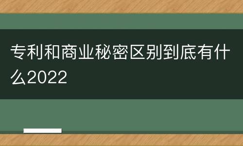 专利和商业秘密区别到底有什么2022