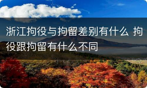 浙江拘役与拘留差别有什么 拘役跟拘留有什么不同