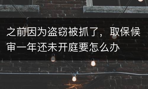 之前因为盗窃被抓了，取保候审一年还未开庭要怎么办