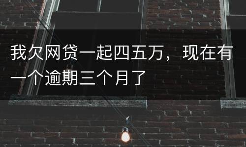 我欠网贷一起四五万，现在有一个逾期三个月了