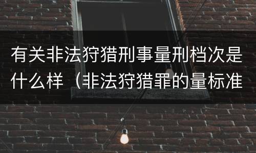 有关非法狩猎刑事量刑档次是什么样（非法狩猎罪的量标准）