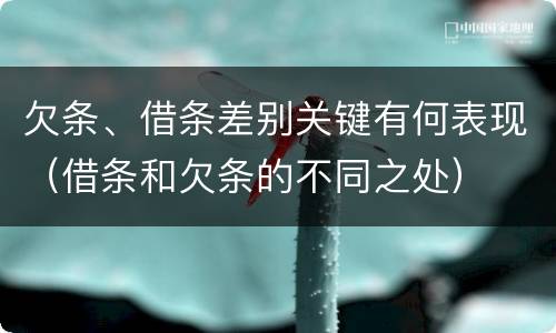 欠条、借条差别关键有何表现（借条和欠条的不同之处）