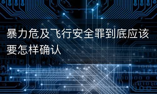 暴力危及飞行安全罪到底应该要怎样确认