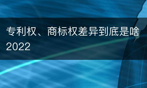 专利权、商标权差异到底是啥2022