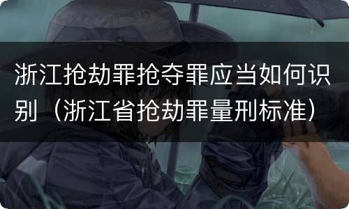 浙江抢劫罪抢夺罪应当如何识别（浙江省抢劫罪量刑标准）