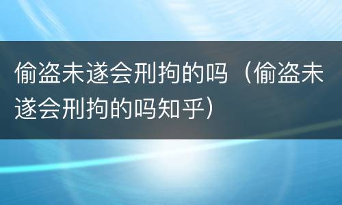 偷盗未遂会刑拘的吗（偷盗未遂会刑拘的吗知乎）