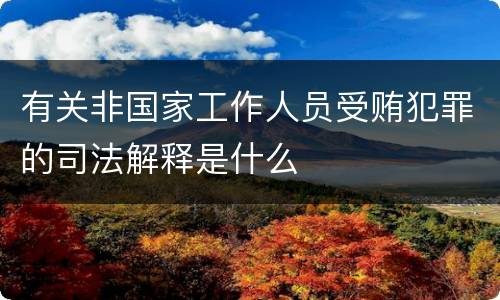 有关非国家工作人员受贿犯罪的司法解释是什么