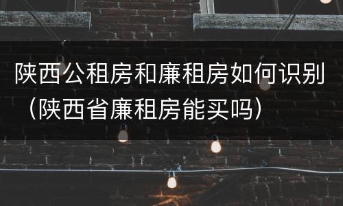 陕西公租房和廉租房如何识别（陕西省廉租房能买吗）